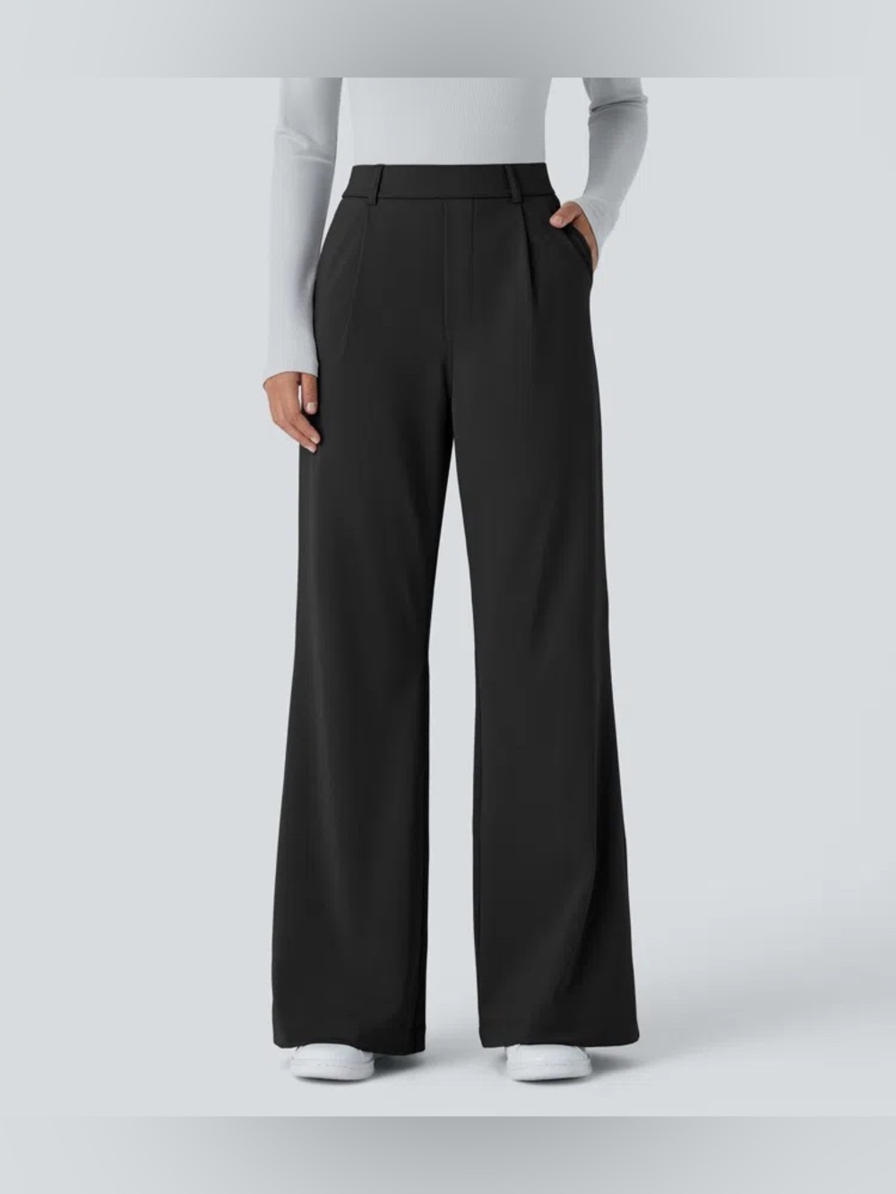 Halara Flex™ DayStretch HiWaist Pocket Work Flare Pants Black S Petite #095 SP